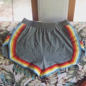 shein rainbow stripe dolphin sweatshort